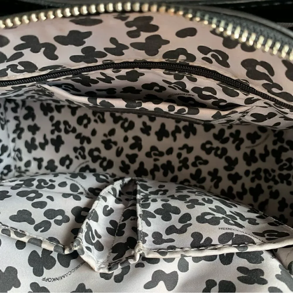 REBECCA MINKOFF BLACK LEATHER SATCHEL BAG